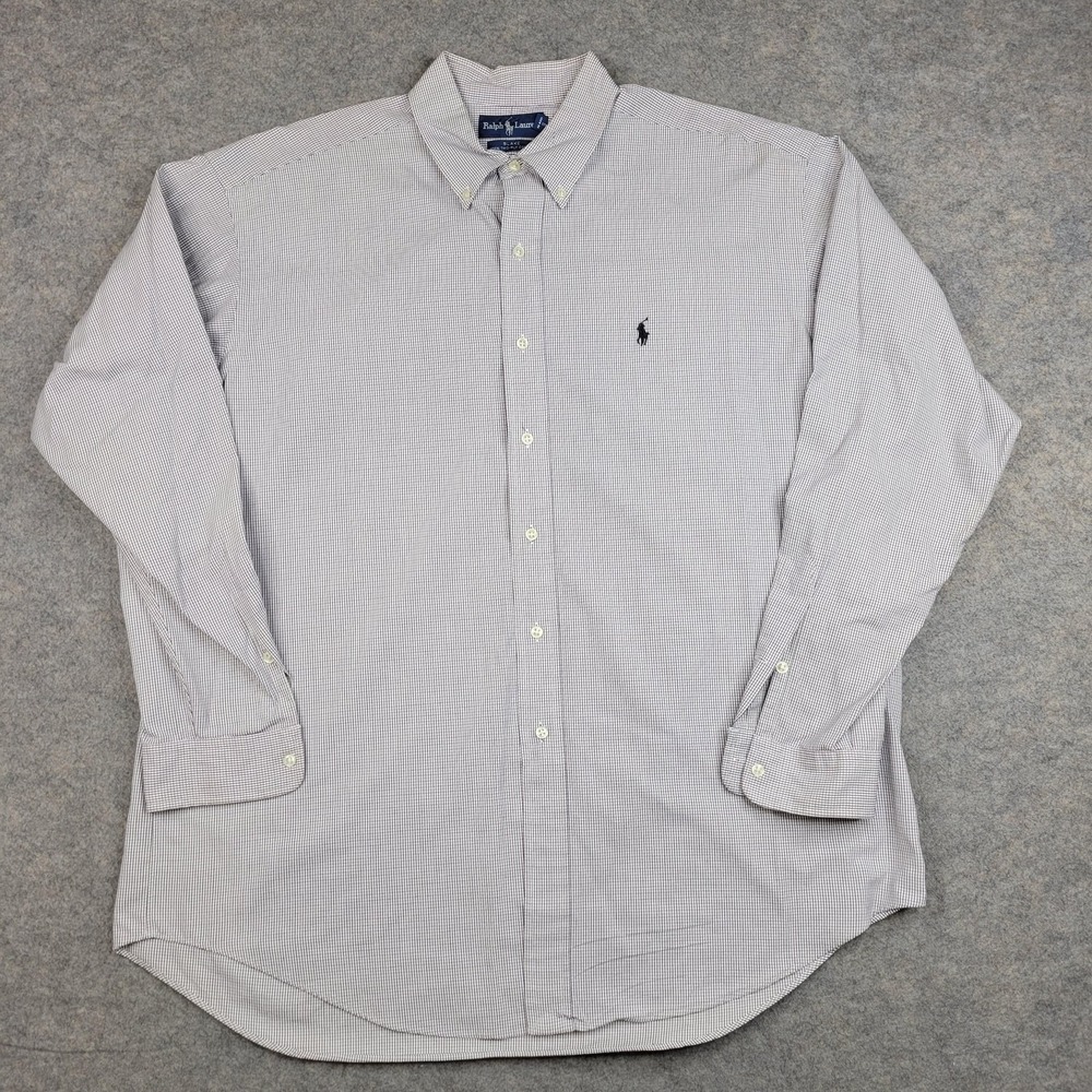 Ralph Lauren‎ Dress Shirt Mens XL Purple Check Blake Classic Fit Long Sleeve